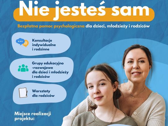 Bezpłatna pomoc psychologiczna dla dzieci i młodzieży