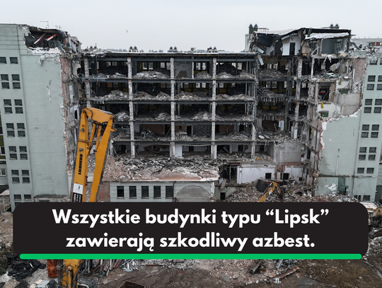 Co z azbestem? Trwa rozbiórka biurowca przy Przasnyskiej