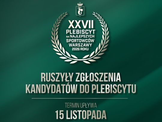 Rusza 27. Plebiscyt na Najlepszych Sportowców Warszawy. Zgłoszenia tylko do 15 listopada