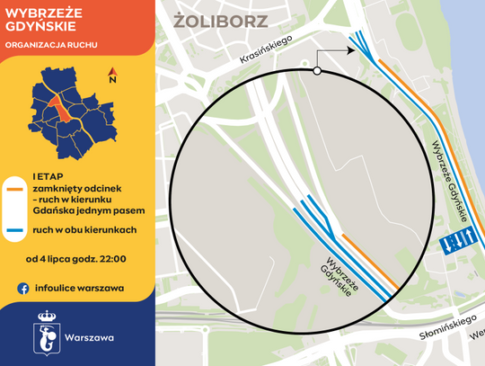 Rusza remont Wisłostrady przy Cytadeli. Utrudnienia potrwają do końca wakacji