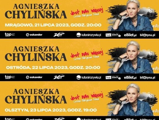 Trasa koncertowa Agnieszki Chylińskiej „Jest nas więcej” - koncerty w Olsztynie, Ostródzie i Mrągowie