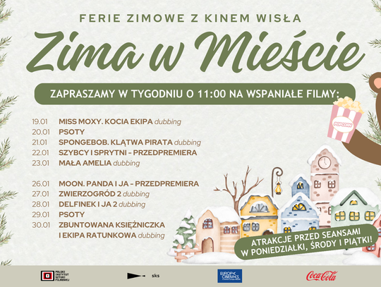 Zima w mieście na wielkim ekranie