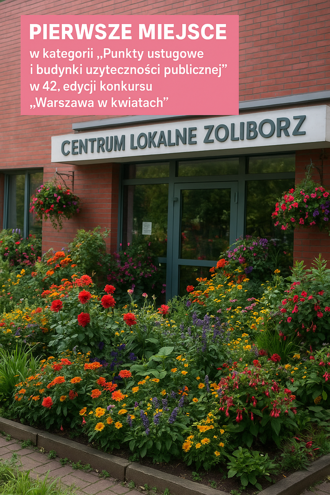 Centrum Lokalne Żoliborz zwycięzcą konkursu „Warszawa w kwiatach”