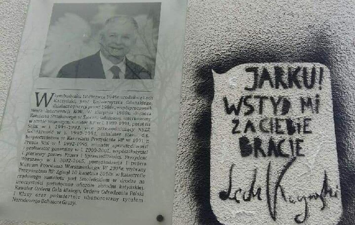Graffiti z napisem „Jarku! Wstyd mi za Ciebie bracie.” Wandalizm czy manifest?