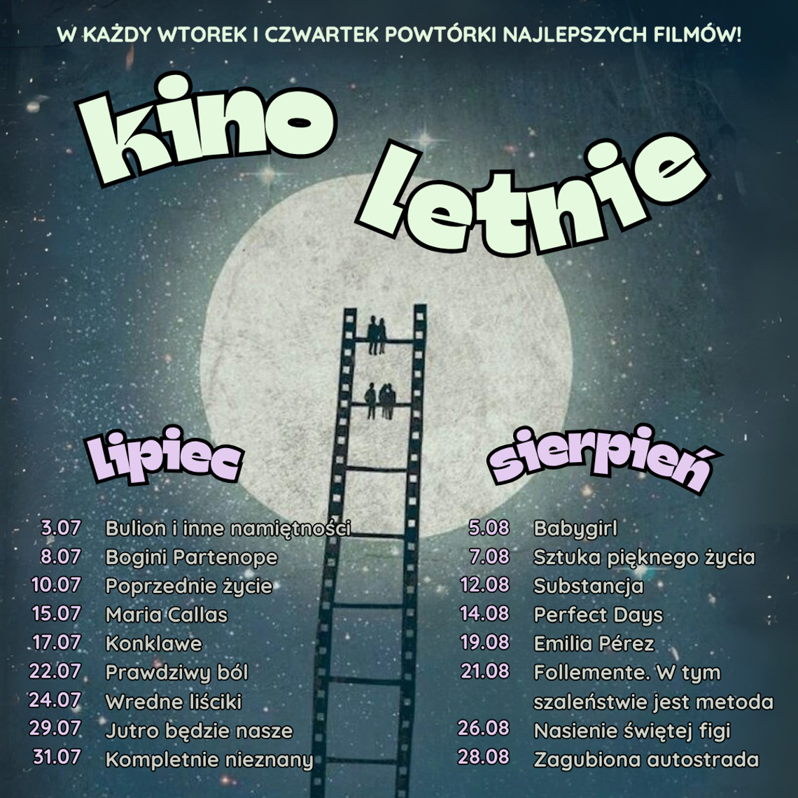 Kino Letnie 2025 w Kinie Wisła – najlepsze filmy wracają na wielki ekran!