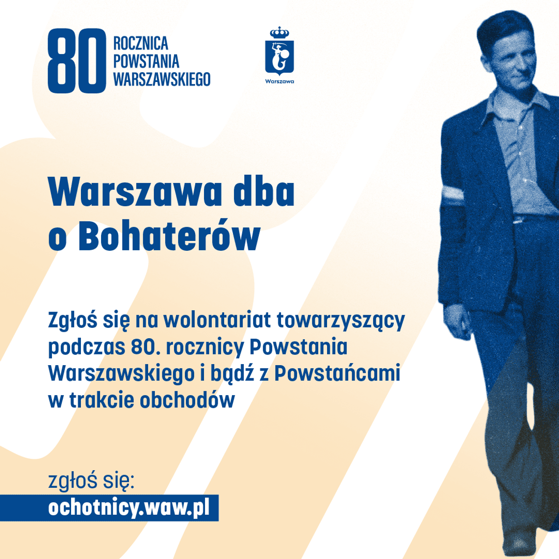 Wolontariusze na 80. rocznicę Powstania Warszawskiego