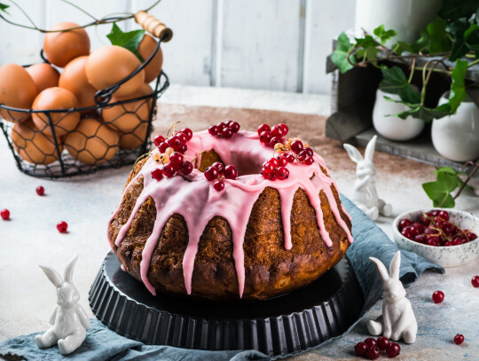Easter cake. kulich cake. traditional babka. cake for celebration. easter concept. panettone. still life of food, womens day, spring food, cake with berries, Baba Au Rhum, brioche. christmas cake