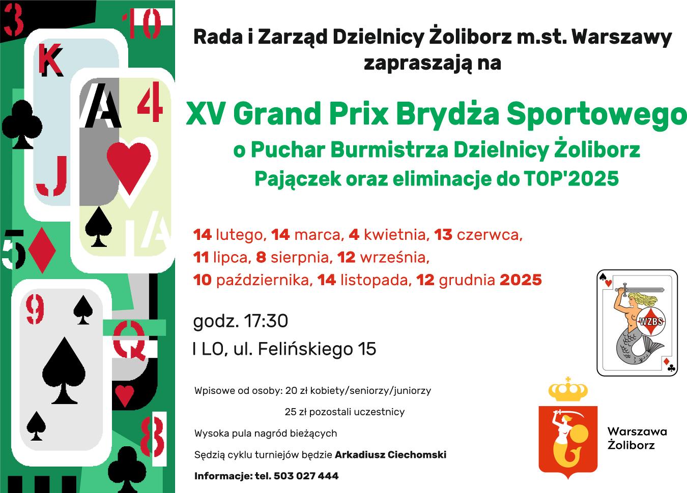 XV Grand Prix Żoliborza w Brydżu Sportowym – turniej pełen emocji i tradycji